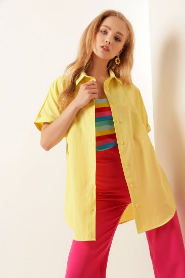 20120 Oversize Kısa Kollu Gömlek - Sarı resmi